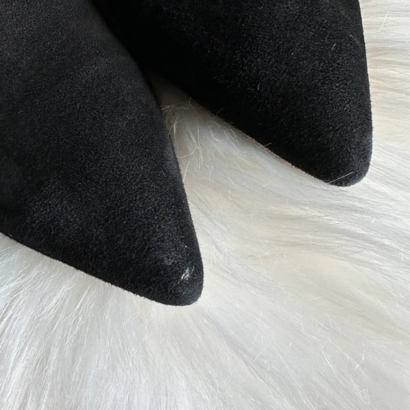 Ivanka Trump Black Suede Pointed Ankle Booties - Picture 6 of 8